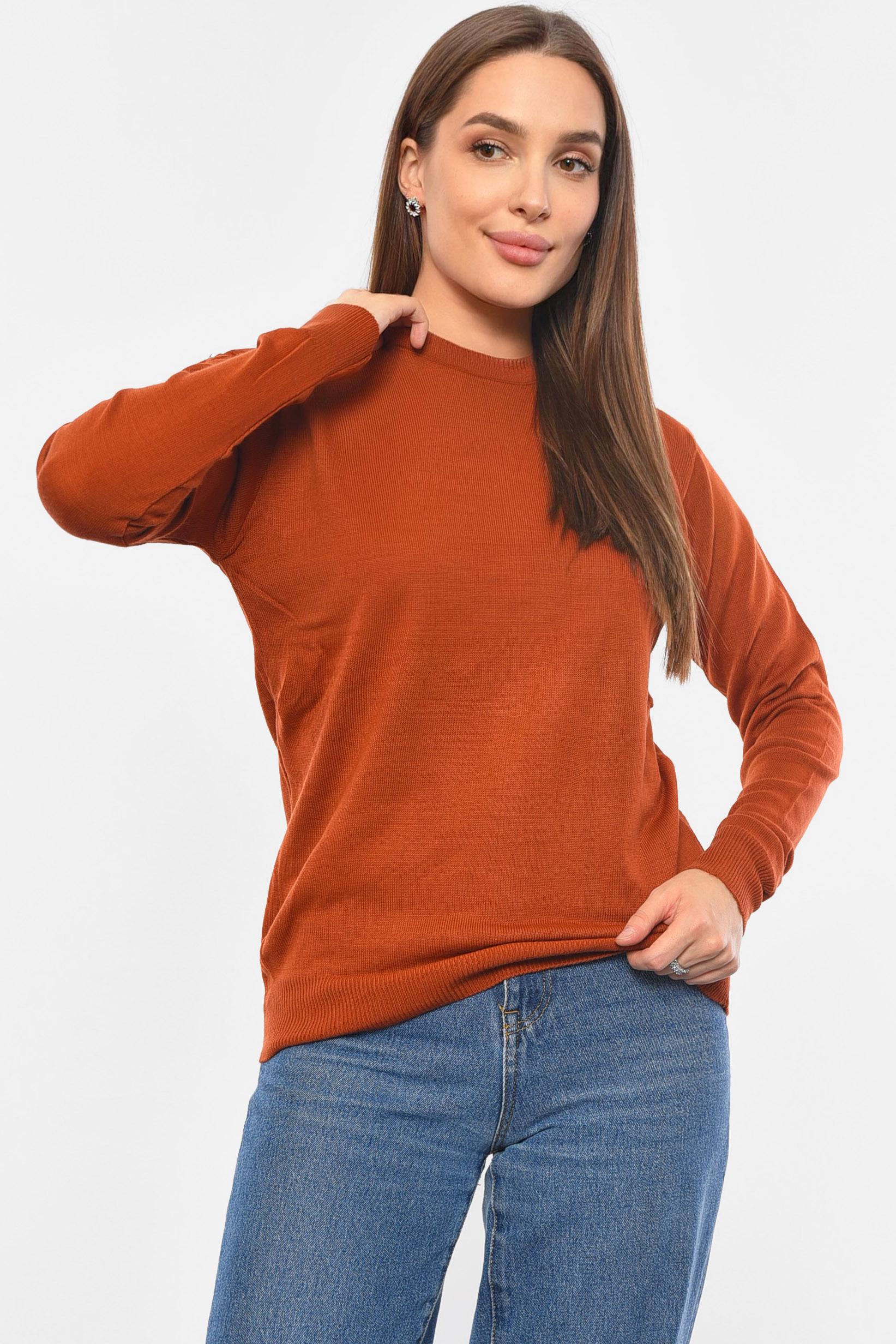 Светр жіночий тонкий S-M однотонний Коричневий (191276) Светр жіночий тонкий S-M однотонний Коричневий (191276)