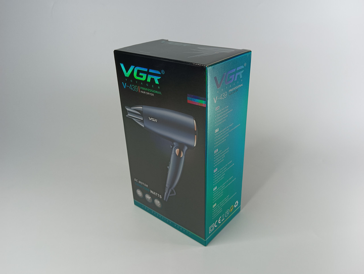 Фен дорожній для волосся VGR V-439 складана ручка 1600 Вт 110–240 В (ML-05151) - фото 8 Фен дорожній для волосся VGR V-439 складана ручка 1600 Вт 110–240 В (ML-05151) - фото 8