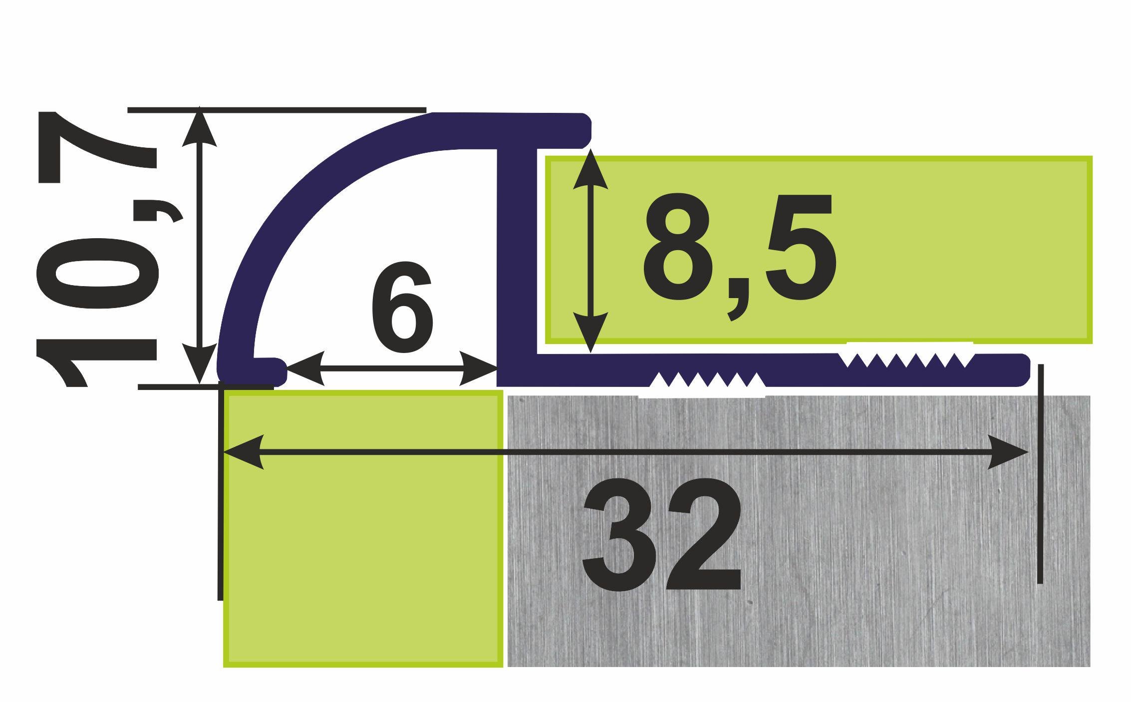 Уголок для плитки Профіль Центр ОАП овальный алюминиевый 2,7 м Серебристый (3ОАП277) - фото 5
