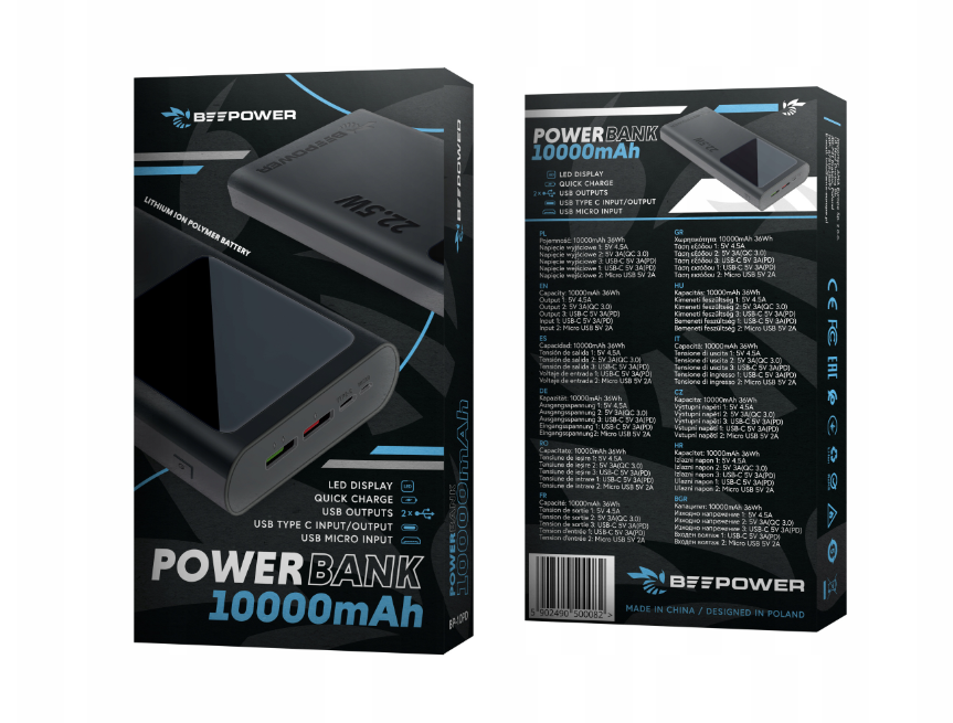 Повербанк BeePower 10000 mAh 22,5W Черный - фото 5