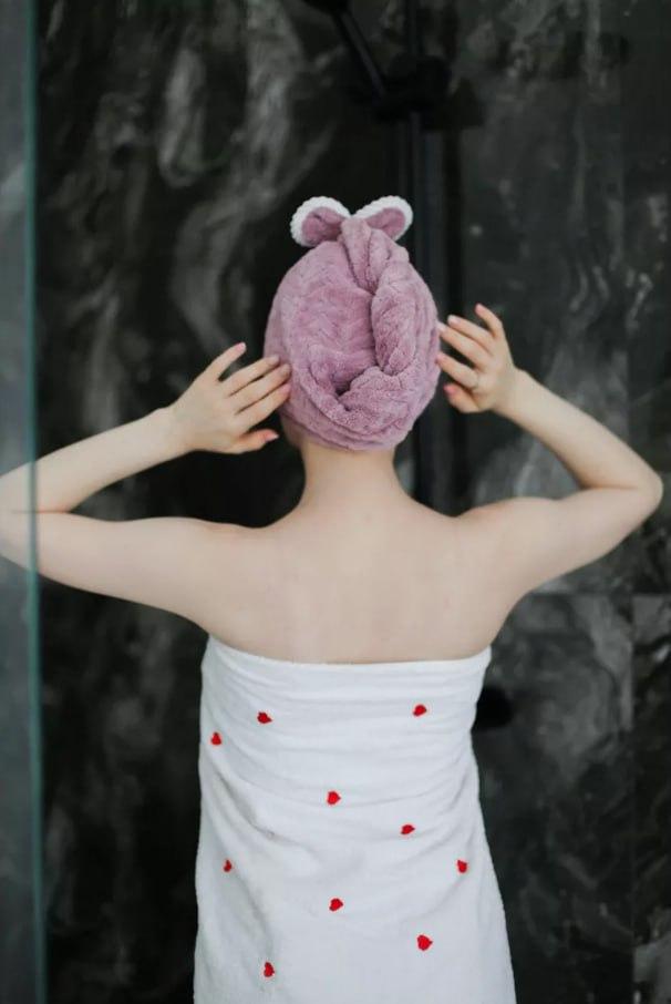 Полотенце-шапка для волос из микрофибры Розовый (2256728427) - фото 4 Полотенце-шапка для волос из микрофибры Розовый (2256728427) - фото 4