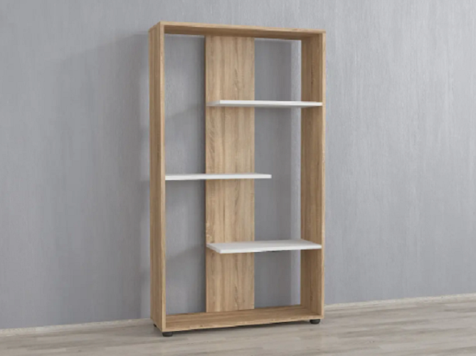 Стелаж для книг підлоговий Дуб сонома/Білий (P122б) - фото 1 Стелаж для книг підлоговий Дуб сонома/Білий (P122б) - фото 1