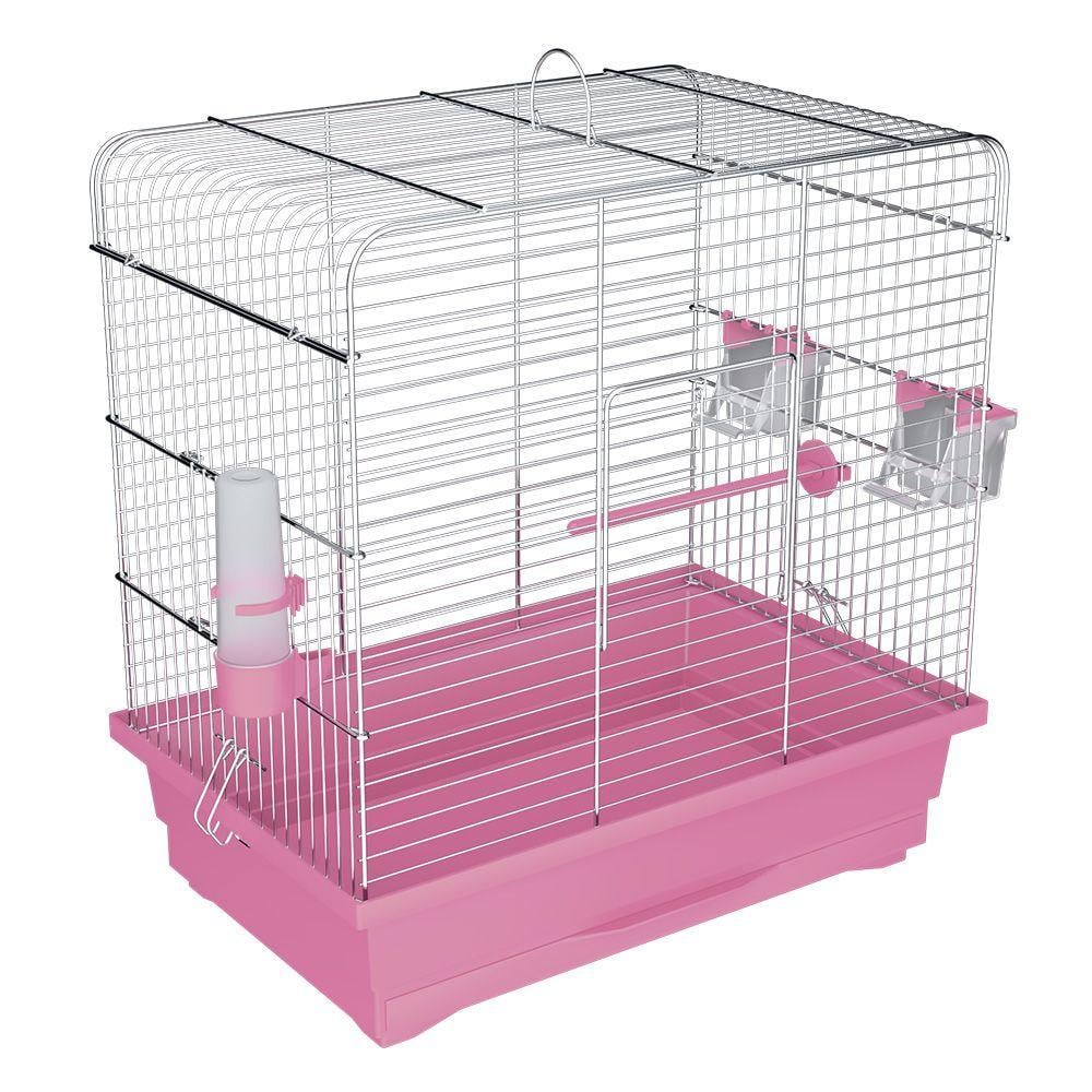 Клітка для птахів Інесса цинк 480x310x510 мм Рожевий (A-014674) - фото 1 Клітка для птахів Інесса цинк 480x310x510 мм Рожевий (A-014674) - фото 1