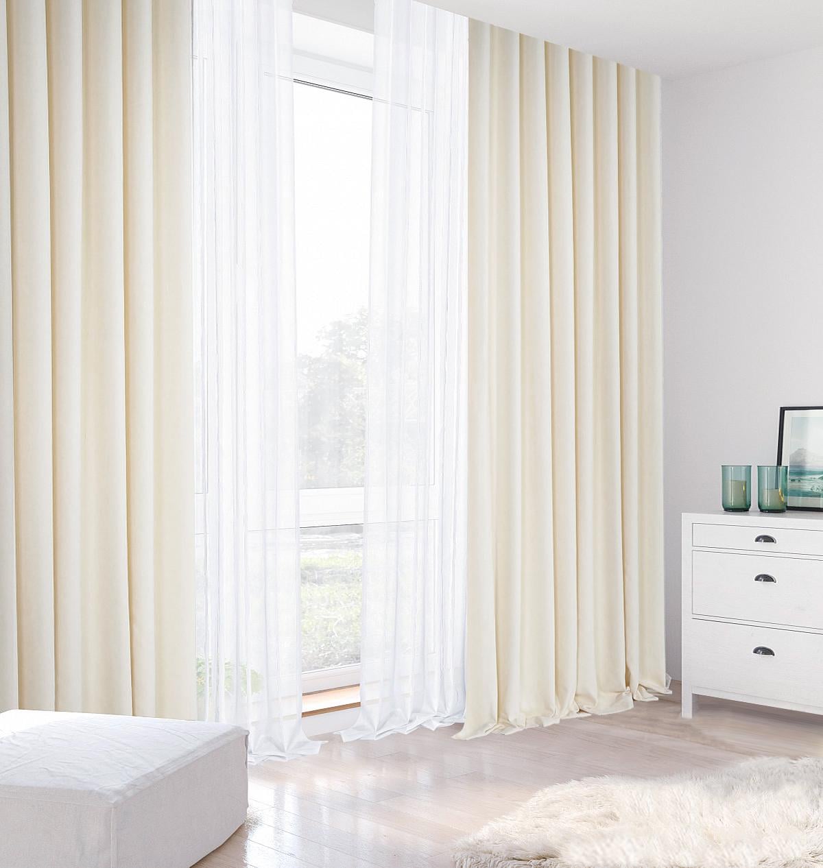 Комплект коротких штор Pivdenne нубук 140х170 см 2 шт. Айвори (80725-170)