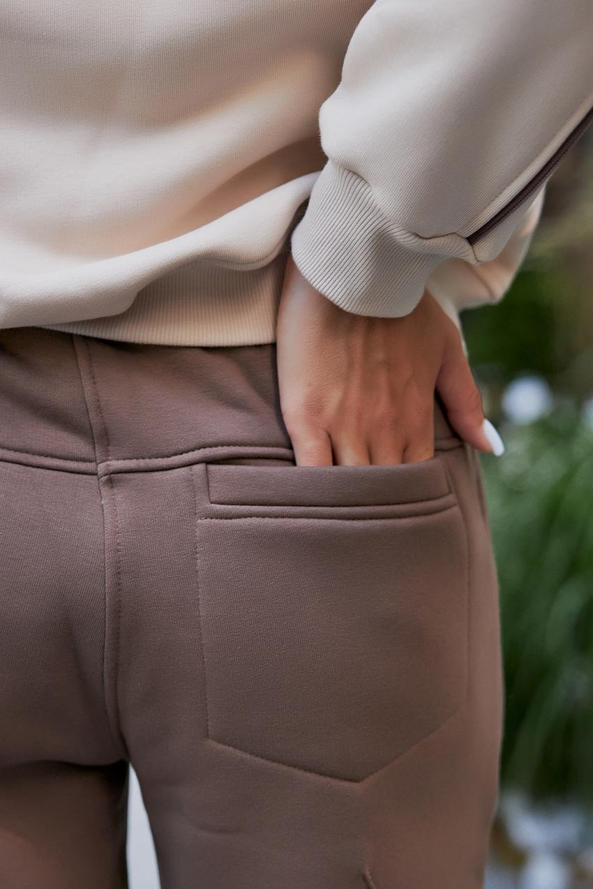 Костюм женский Лакоста М196.4 с начесом XXL Бежево-Серый (983-1-64) - фото 5