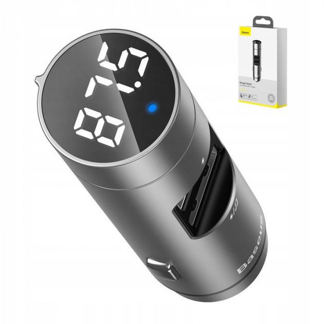 Автомобильный FM модулятор и зарядное устройство Baseus Energy Column MP3 Charger 2USB 3,1 A Grey (1173834988) - фото 3