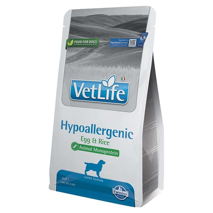 Корм сухой лечебный для собак при пищевой аллергии Farmina Dog Vet Life Hypoallergenic Egg&Rice с яйцом и рисом 2 кг (168800)