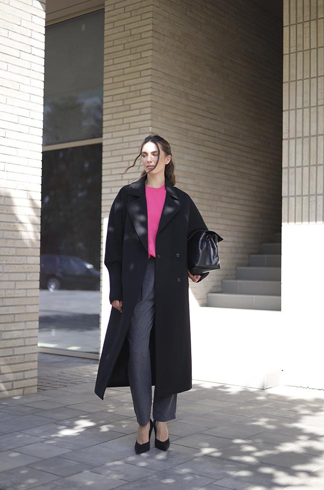 Пальто-тренч Lipar удлиненное р. 50 Черный (6316)