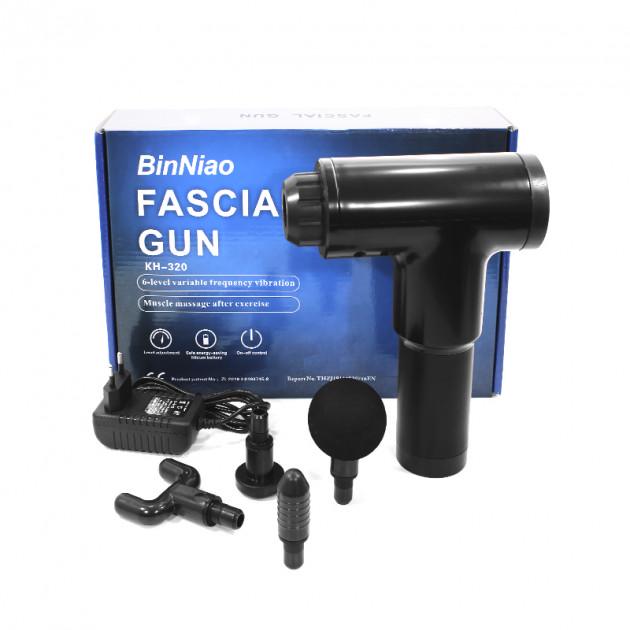 Пистолет для тела Fascial Gun ударный массажный с 4 насадками - фото 2