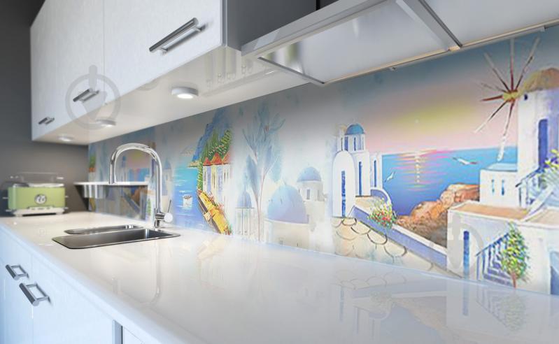 Наклейка виниловая кухонный фартук  Zatarga  "Пастельный Санторини"  650х2500 мм