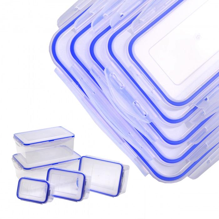 Набор контейнеров для хранения Kamille КМ-20000 из пластика 5 шт. Прозрачный (150-84-20000) - фото 5 Набор контейнеров для хранения Kamille КМ-20000 из пластика 5 шт. Прозрачный (150-84-20000) - фото 5