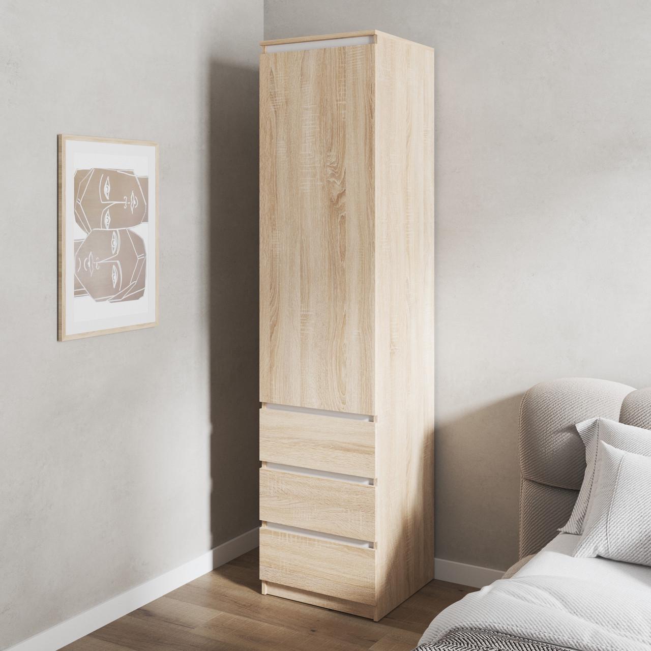 Шафа-пенал Вайс R-35 502х500х2110 мм Дуб Сонома/Білі планки (30765596)