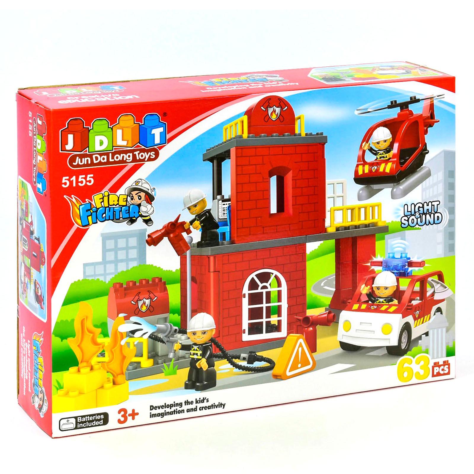Конструктор пожарная станция JDLT 63 деталей Разноцветный (6968703262290)