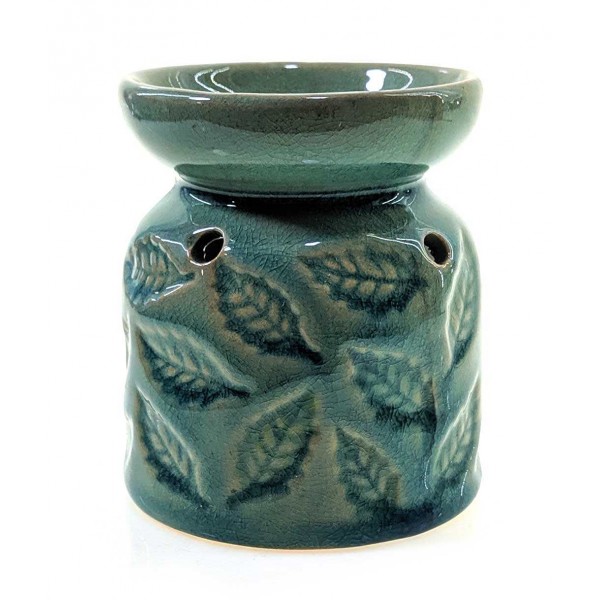 Аромалампа керамическая Листья 9х8х8 см Зеленый