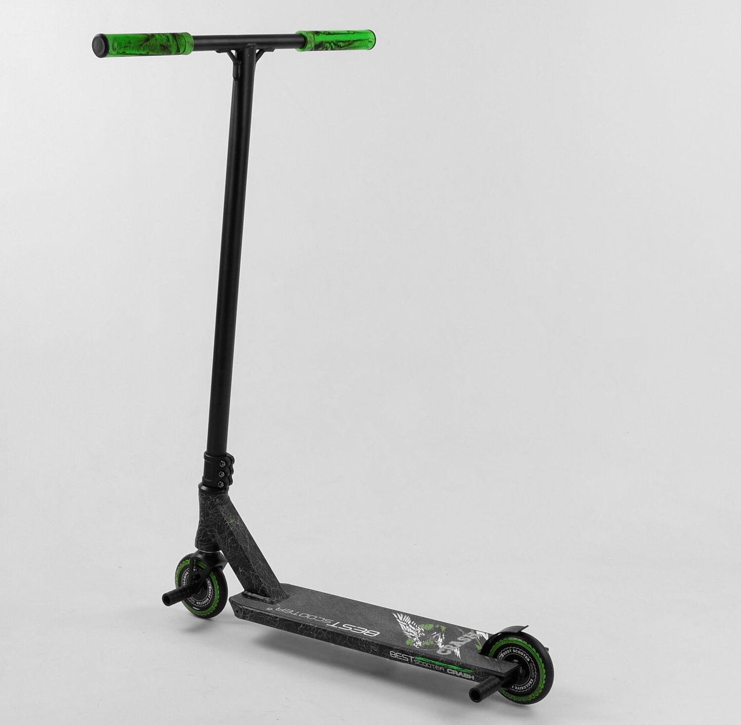 Самокат трюковый Best Scooter BS-41747 Черный с зеленым Самокат трюковый Best Scooter BS-41747 Черный с зеленым