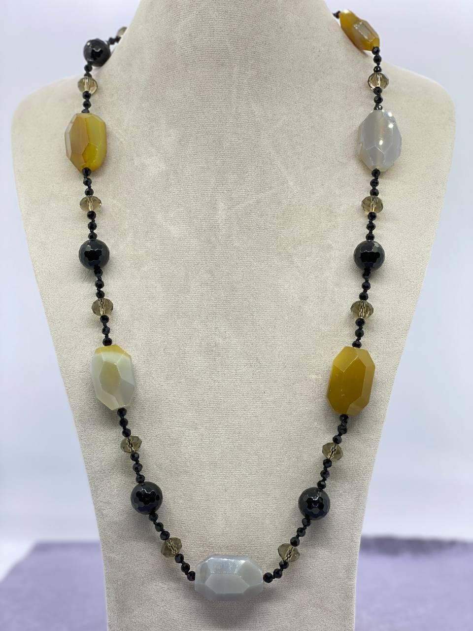 Бусы агат 70 см Разноцветный (748)