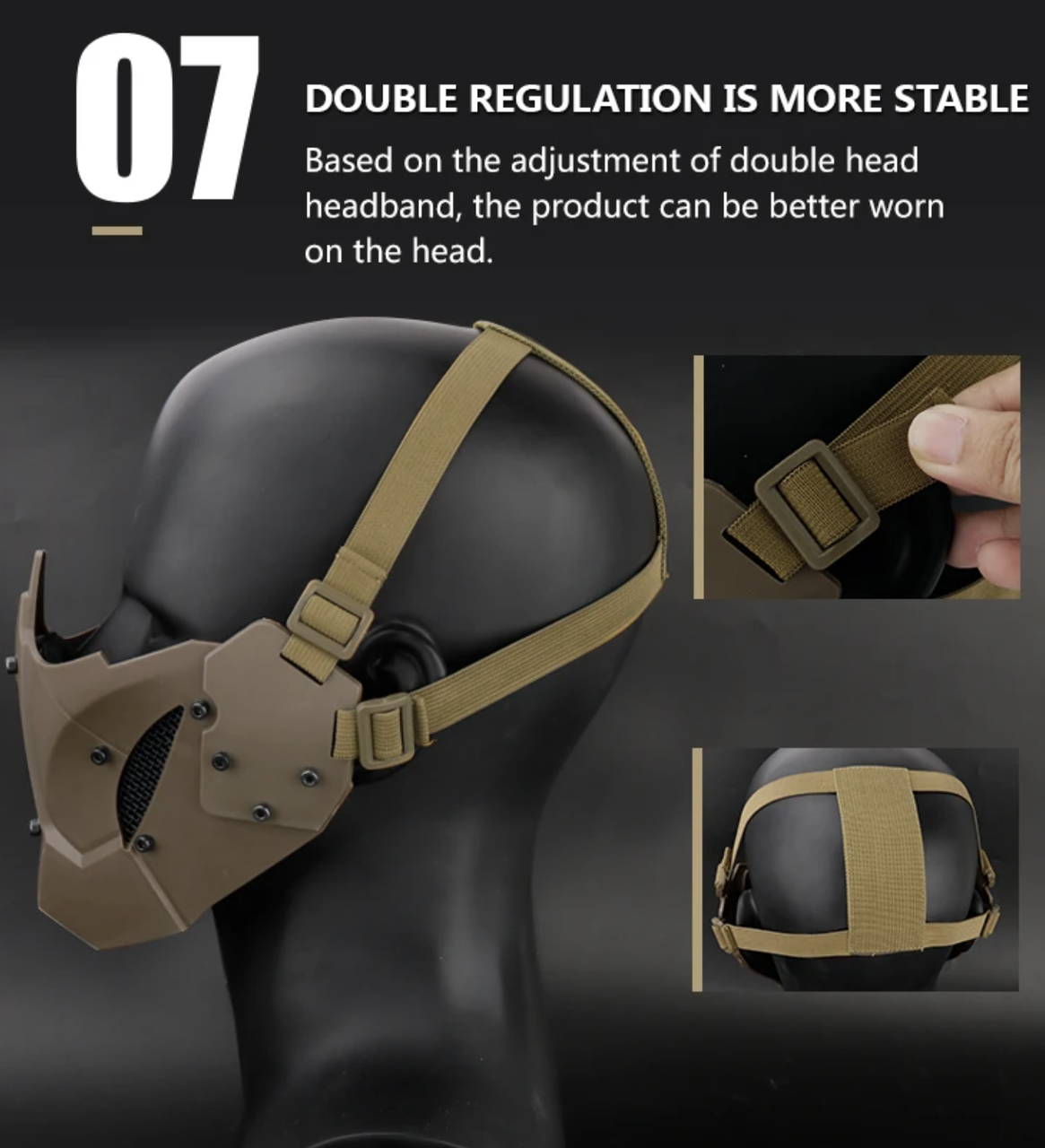 Маска Iron Warrior з кріпленням до шолома Airsoft Койот (MK001015) - фото 3