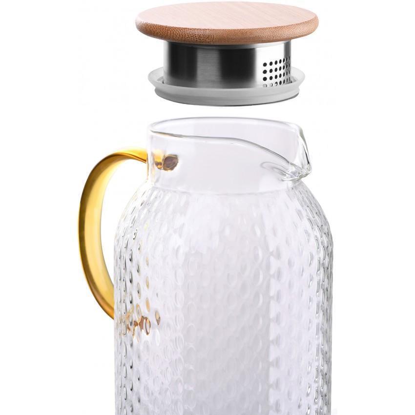Кувшин Ardesto Dew с бамбуковой крышкой боросиликатное стекло 1500 мл (AR2615PG) - фото 3