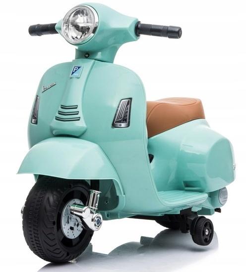 Дитячий електричний скутер Bobo-San Vespa H1 акумуляторний з світловими та звуковими ефектами М'ятний