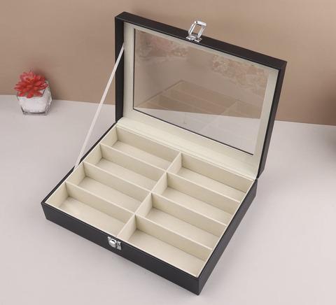 Скринька-органайзер для зберігання окулярів 8 відділень Чорний - фото 5