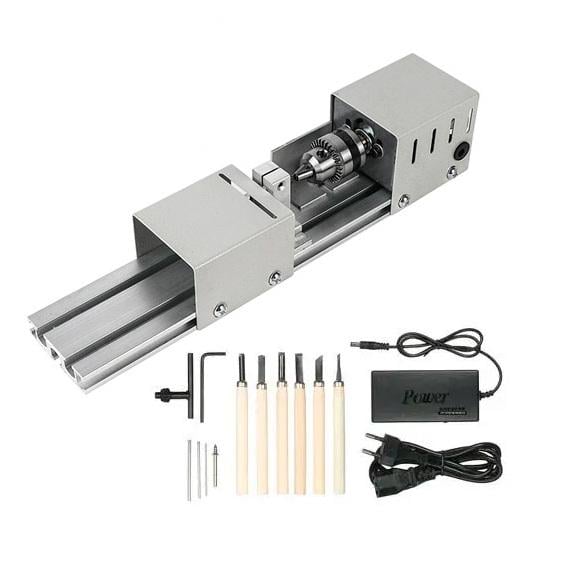 Токарний станок міні по дереву 100 Вт для моделювання намистин (424608) Токарний станок міні по дереву 100 Вт для моделювання намистин (424608)