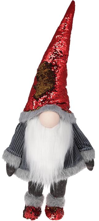 Мягкая игрушка Гномик Grey 40х27х90 см в красных пайетках (BD-910-221)