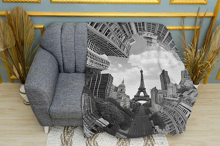 Плед 3D Paris The city of abstraction плюш однослойный 135х150 см (114314)