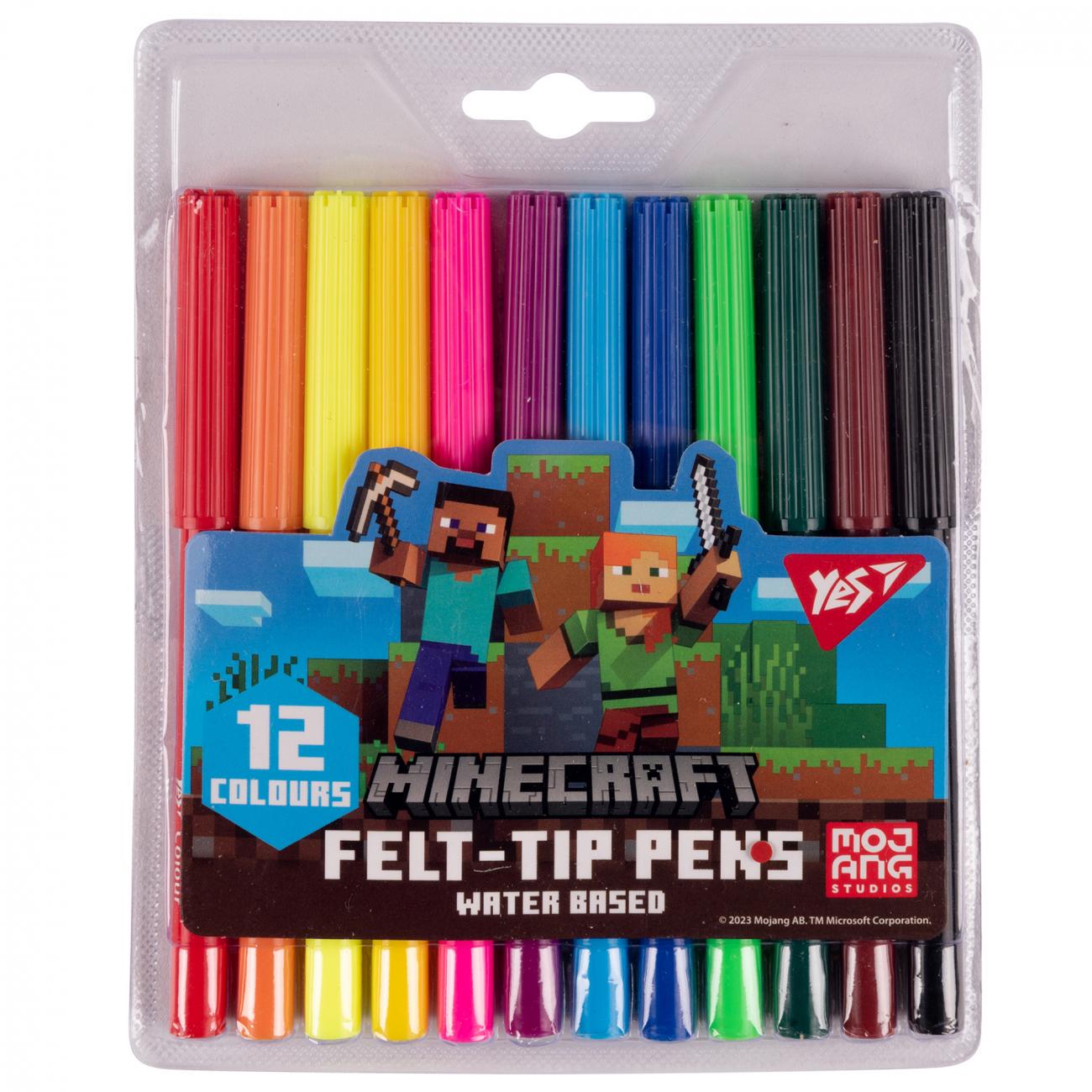 Фломастери Yes Minecraft 12 кольорів (MTT-190050) - фото 1 Фломастери Yes Minecraft 12 кольорів (MTT-190050) - фото 1