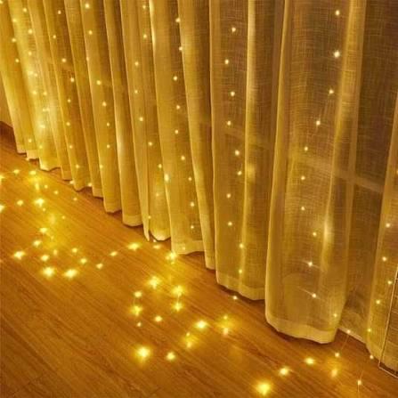 Гірлянда-штора LED 8 режимів 3х3 м Теплий білий