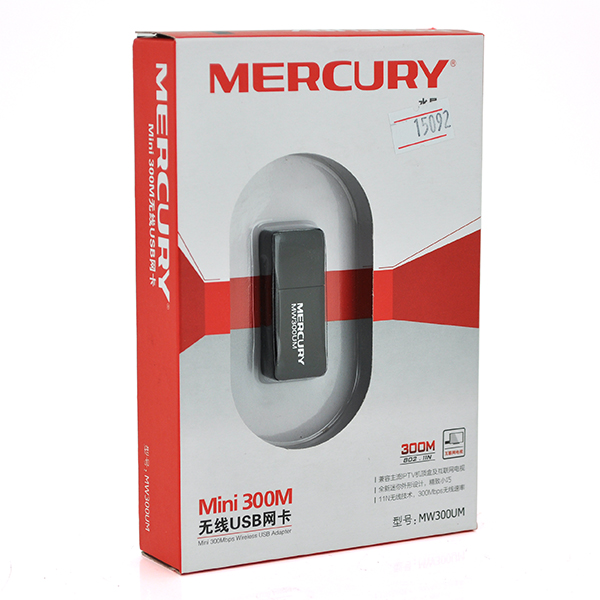 Мережний адаптер бездротовий USB Mercury міні 802,11bgn 300 Мбіт/с 2,4 ГГц Windows 10/8,1/8/7/XP (YUT_V2388)