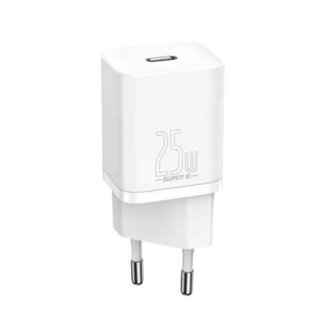 Зарядное устройство BASEUS Super Silicone PD charger 25W 1 Type-C White (ccsp020102)