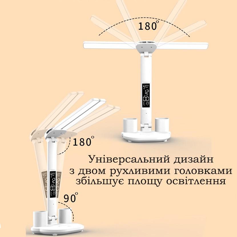 Лампа настольная светодиодная с аккумулятором Doublehead Lamp Белый (42975-_496) - фото 2