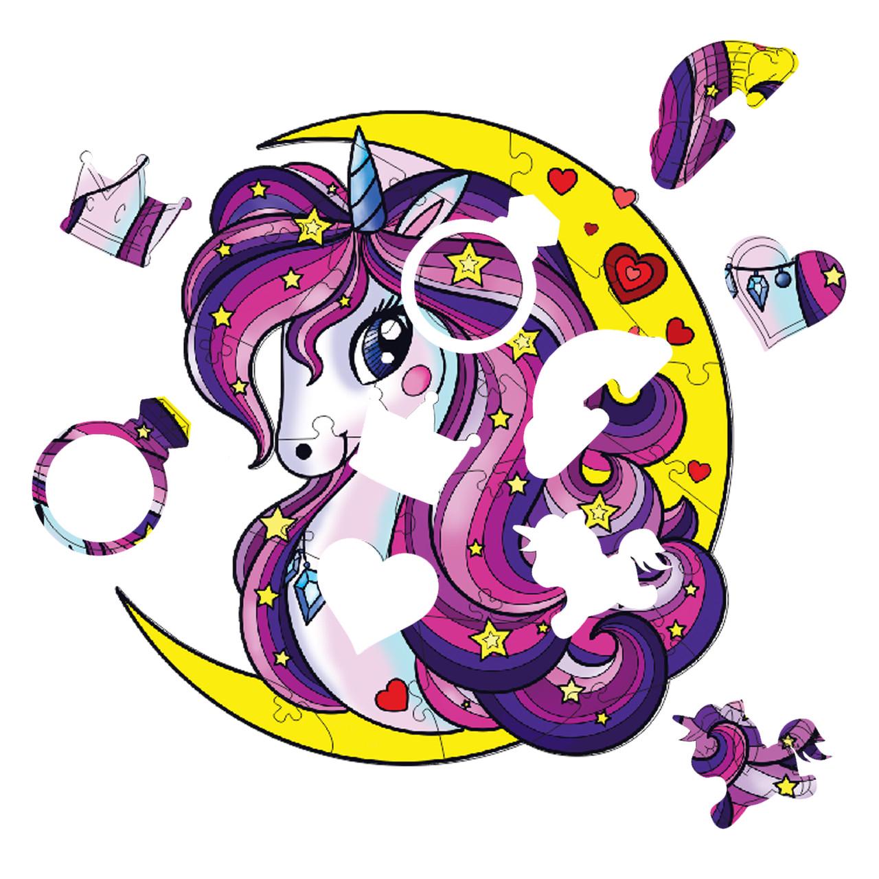 Пазл деревянный Сказочный единорог А5 (706)