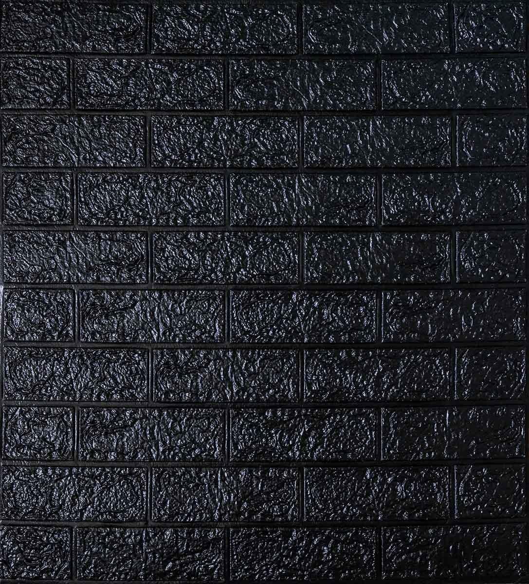 3D-панель Кирпич декоративный самоклеящийся 700x770x4 мм Черный