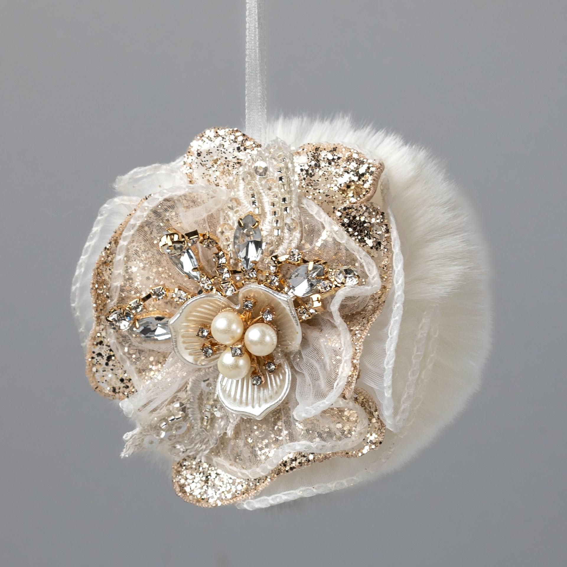 Іграшка на ялинку Флоріаль "Княжна" квітка пушинка 9 см (5304)