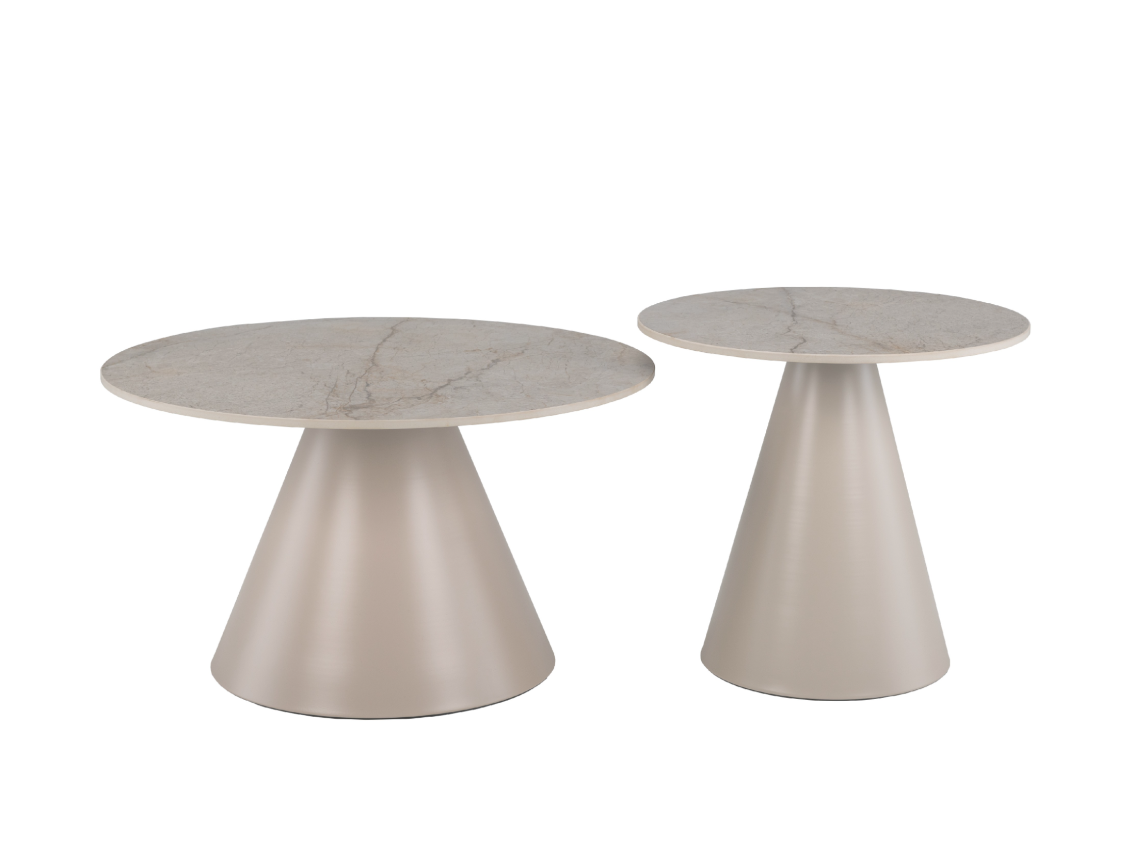 Комплект журнальных столов Vetro Рокко 700х460 мм/500х400 мм 2 шт. Мистик серый/Капучино (СТ-40) - фото 3