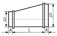 Перехід круглого перерізу односторонній d 280/100 мм (312-7) - фото 2 Перехід круглого перерізу односторонній d 280/100 мм (312-7) - фото 2