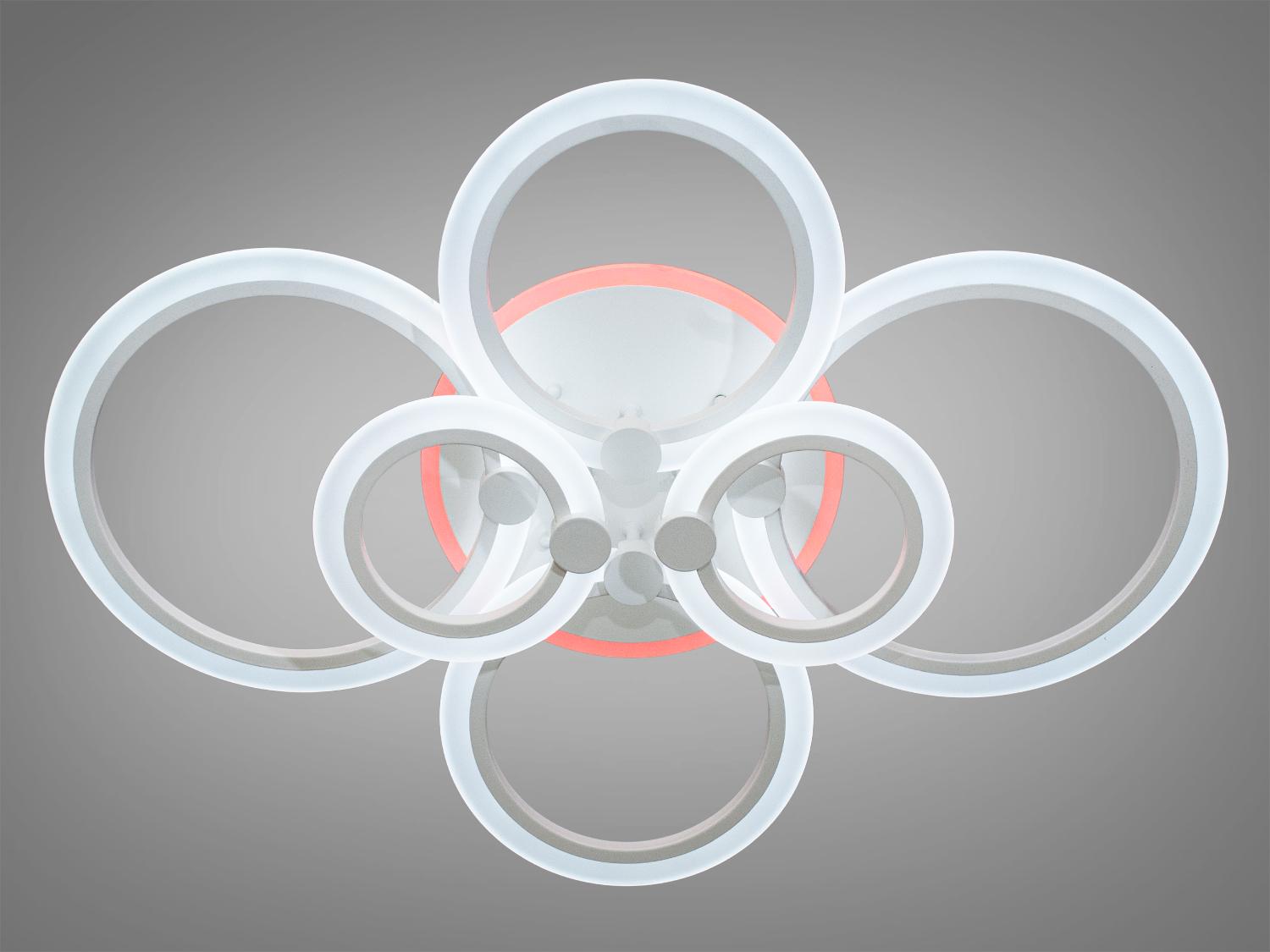 Люстра потолочная с пультом для спальни A8022-6WH-LS 105W на 15 м2 Белый (1692908758) - фото 2