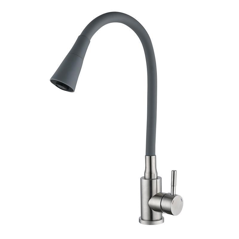 Змішувач для кухні Lidz Aria 015F31 з гнучким виливом k35 LDARI015F31GNK31871 Grey/Nickel