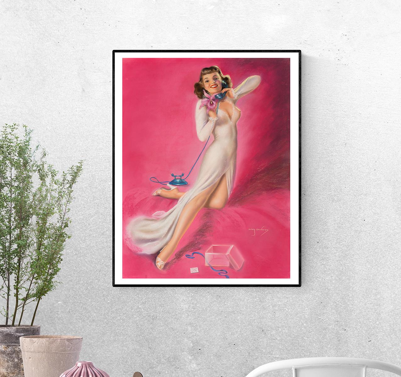 Постер Кокетка в блестящем платье формат А-4 (pin_up010016_Poster)