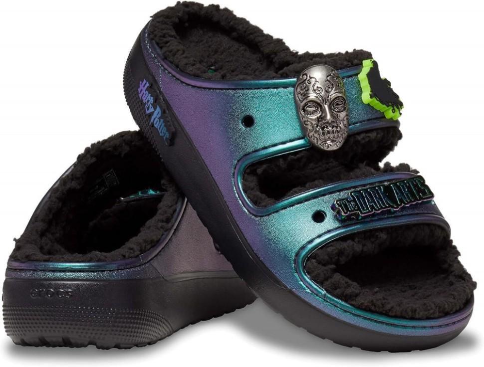 Шльопанці жіночі утеплені Crocs Harry Potter Arts Cozzzy Slippers р. 39-40 Сріблястий (20047)