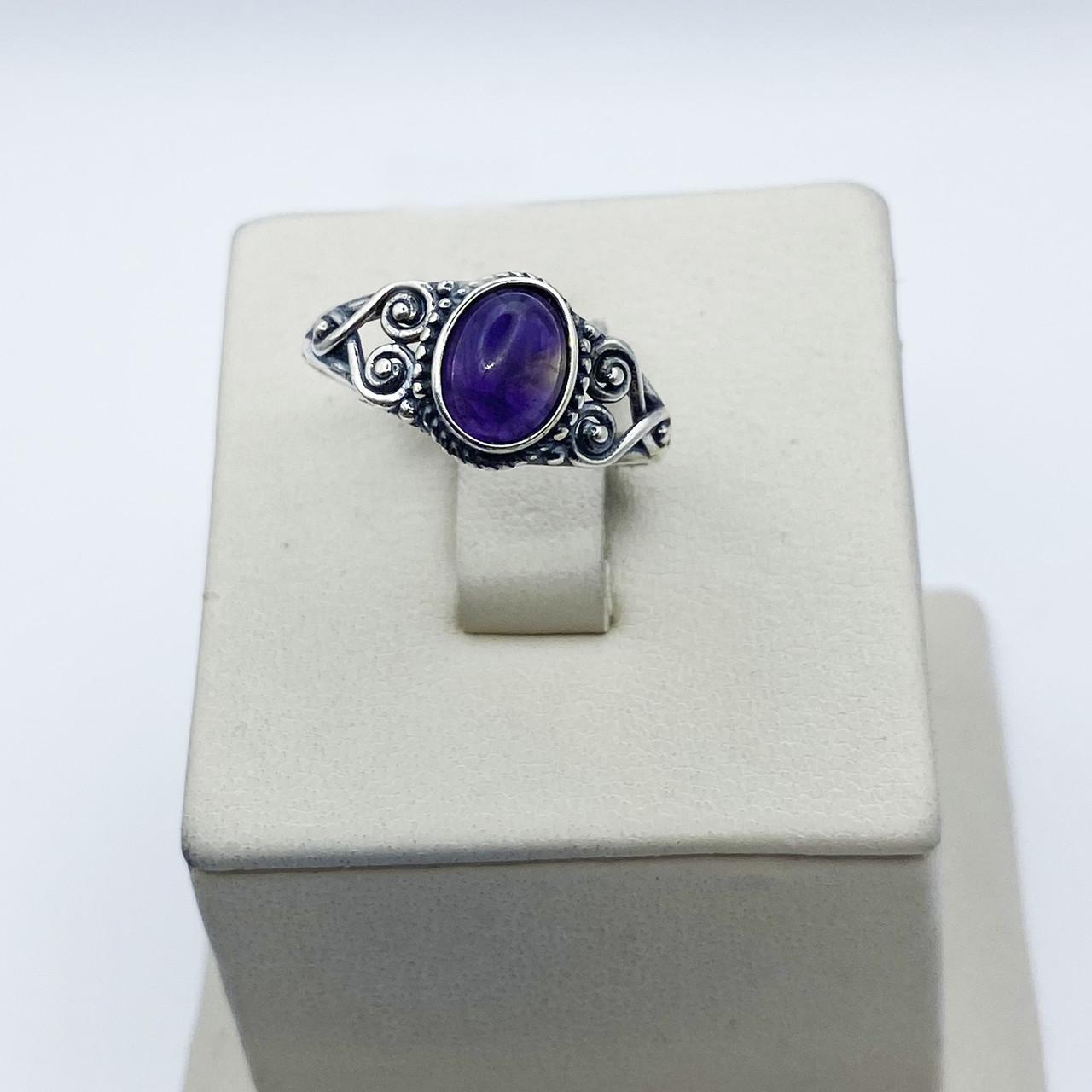 Кольцо серебряное с аметистом р. 18,5 2,21 г (2037213474)