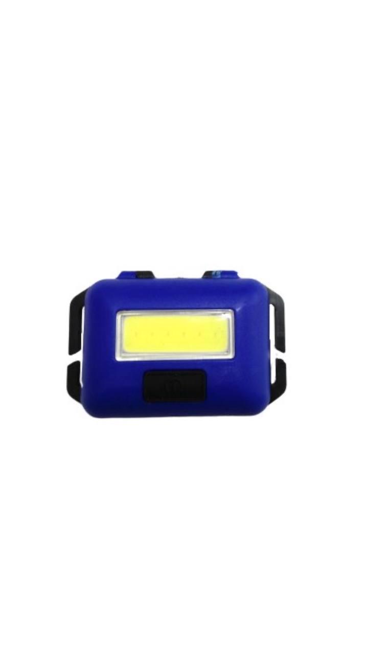 Ліхтарик налобний LED COB 10W реальний 3-5W 3 режими стробоскоп/ремінець 3хААА T89 Синій (1396974763)