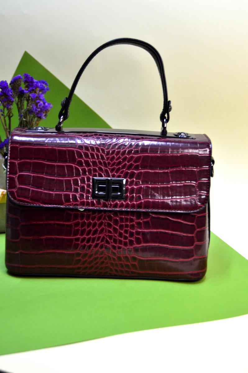 Жіноча сумка Pele Velini поворотна застібка Бордовий (1129)