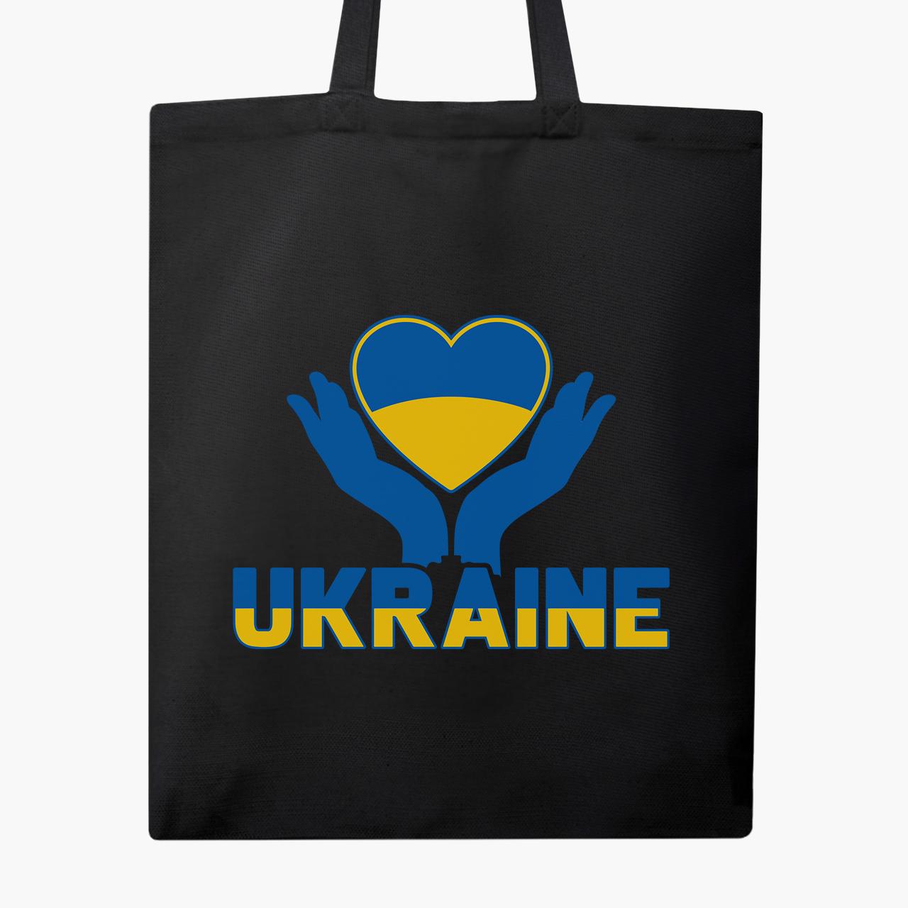 Сумка эко "Украина" на молнии с карманом Черный (9227-3687-5)