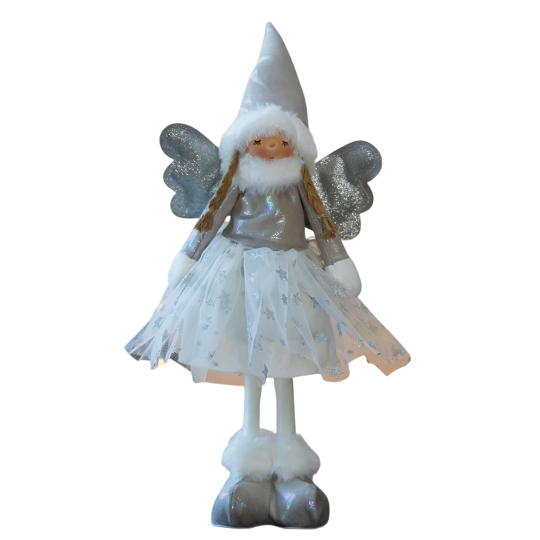 Фигурка новогодняя декоративная Зимняя фея из текстиля 46 см Серебряный (150-81-9241-003) Фигурка новогодняя декоративная Зимняя фея из текстиля 46 см Серебряный (150-81-9241-003)