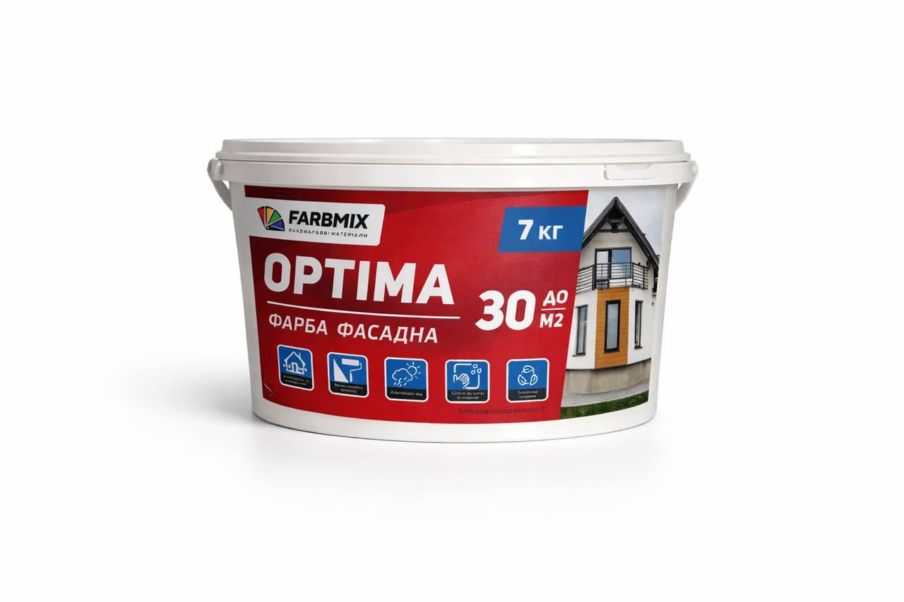 Краска фасадная FarbMix Оптима 7 кг Белый (Ф222)
