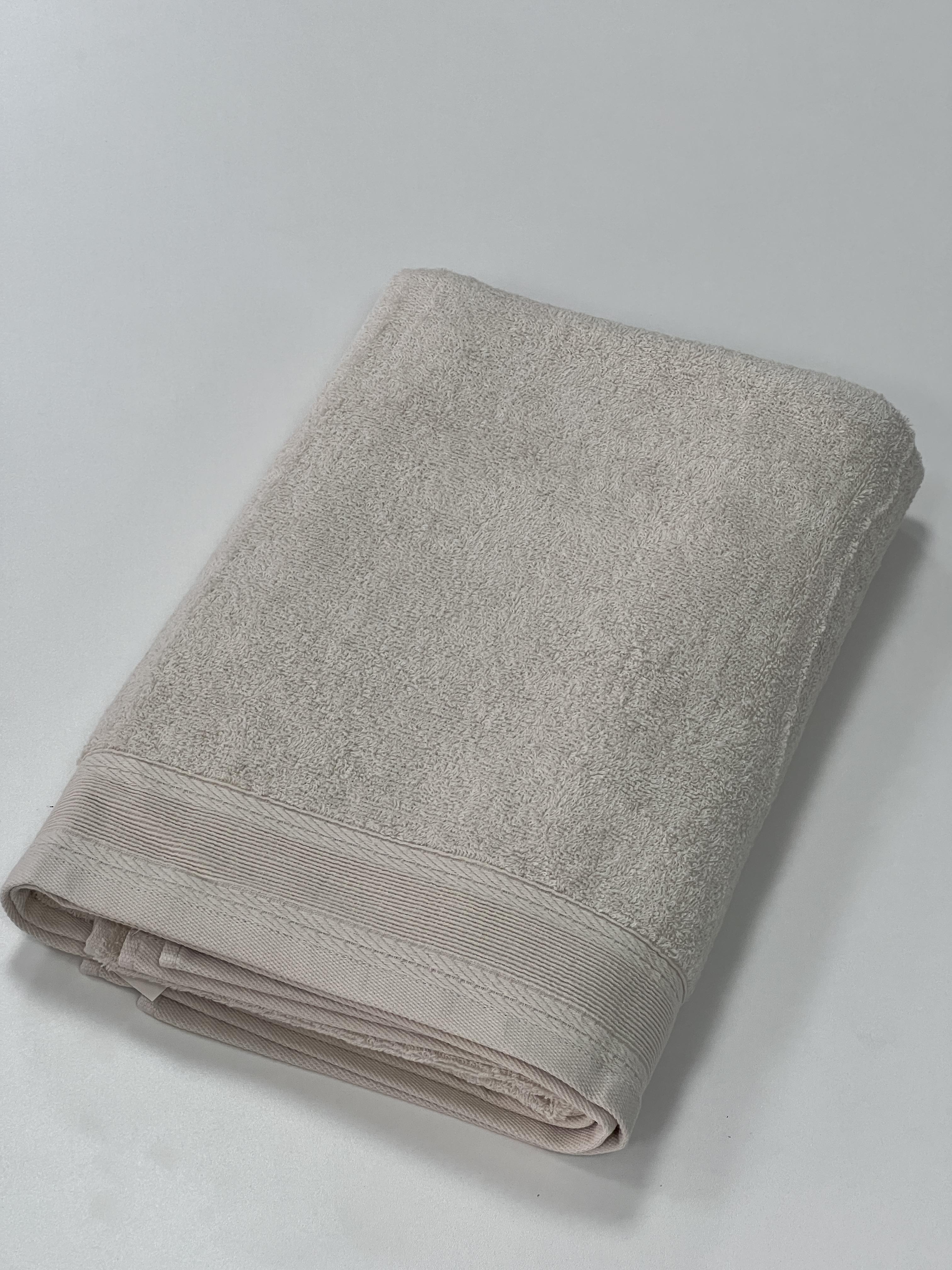 Полотенце махровое с бордюром 400г/м2 70х140 см Молочный (9900183) - фото 2