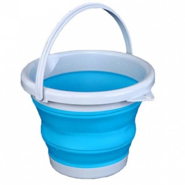 Відро туристичне складне Collapsible Bucket силіконове 5 літрів Блакитний - фото 4