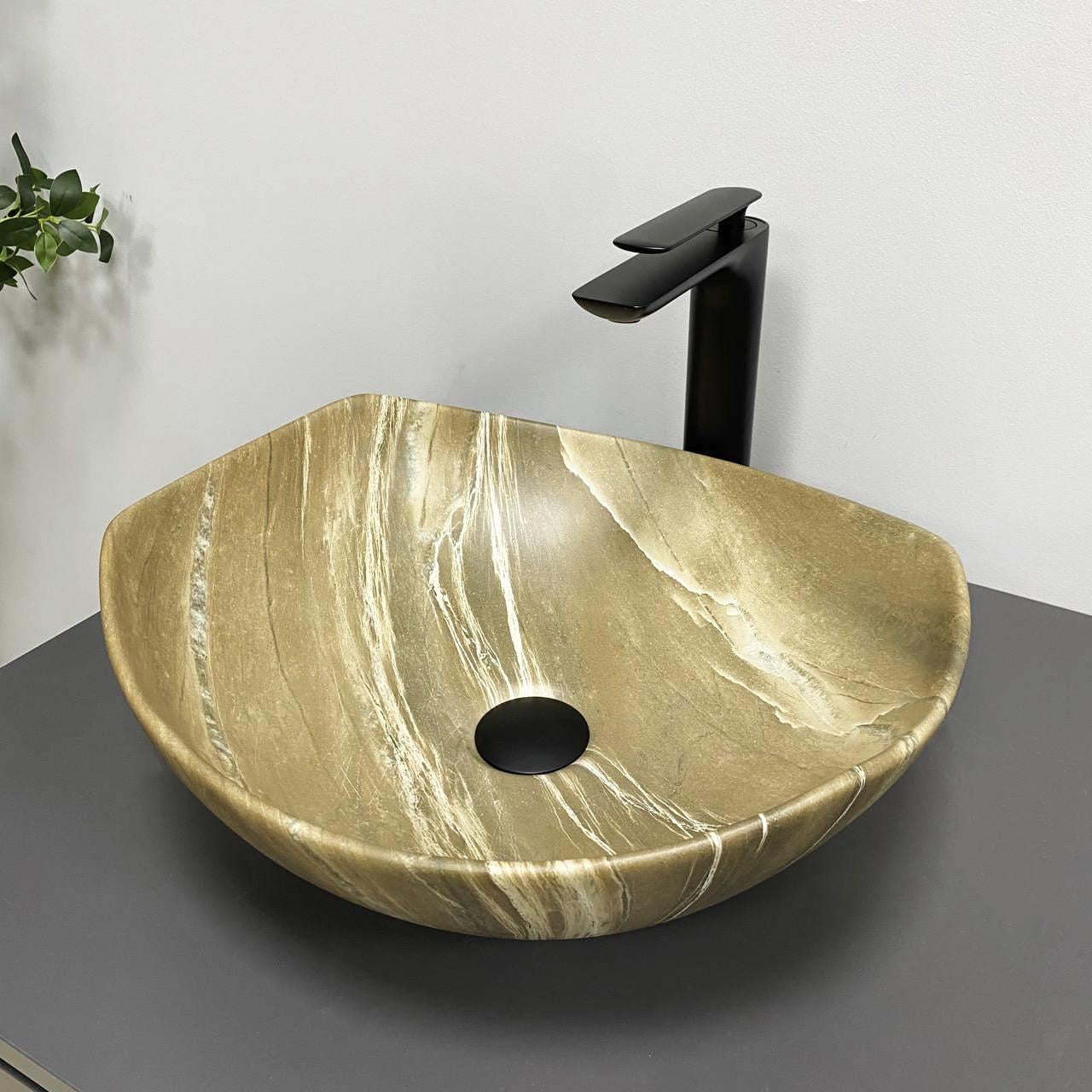 Умивальник накладний VBI RONTA BROWN Stone Matt (2808389302)